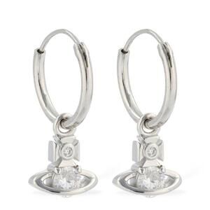 VIVIENNE WESTWOOD NINA SPARK CRYSTAL SATURN HOOP EARRING SLR